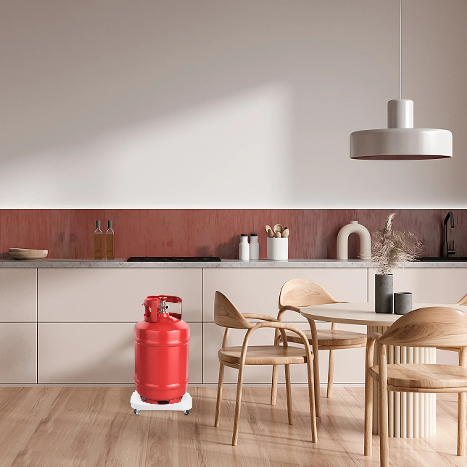 

Propane Tank Tray Brake Wheels Movable Gas Cylinder Holder Heavy Duty Plant Roller Stand For Home Garden Bbq Station