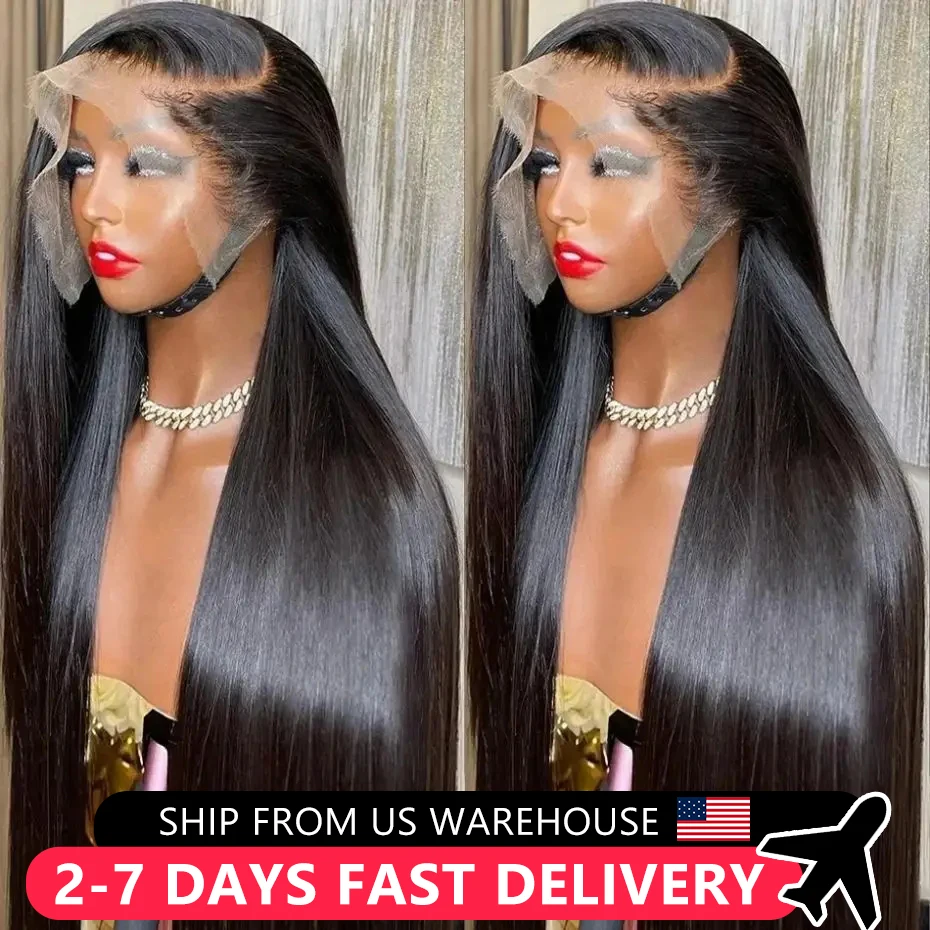 30 32Inch HD Lace Wig 13x6 Human Hair Wigs Bone Straight Lace Front Wig Indian Human Hair Lace Closure Wig PrePlucked For Women