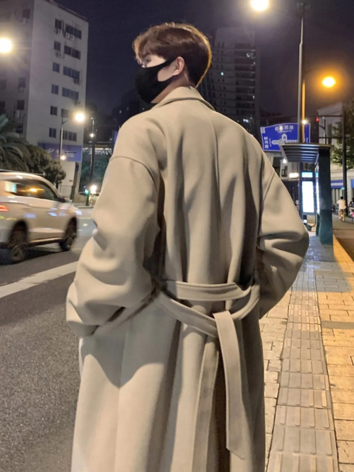 

Зимнее мужское шерстяное пальто Klosterman средней длины в корейском стиле, теплая ветровка с длинными рукавами из полиэфирного волокна