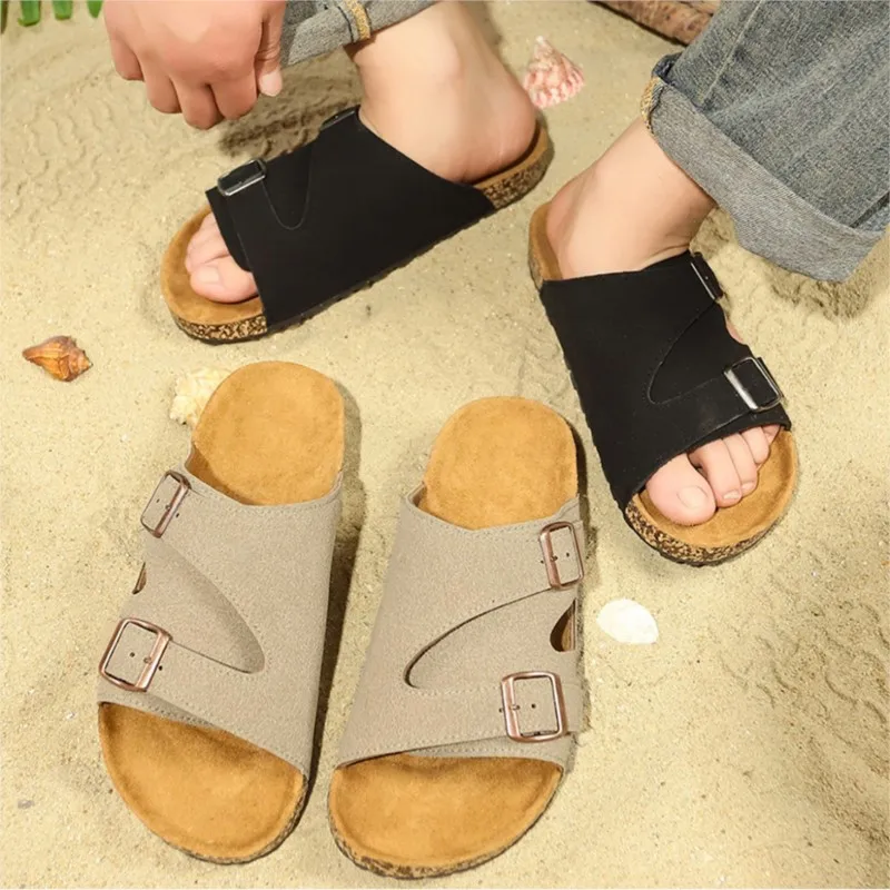 Men's slippers wear-outside sandals vintage half-slipper casual sandals easy-matching thong sandals couple's beach shoes sandals