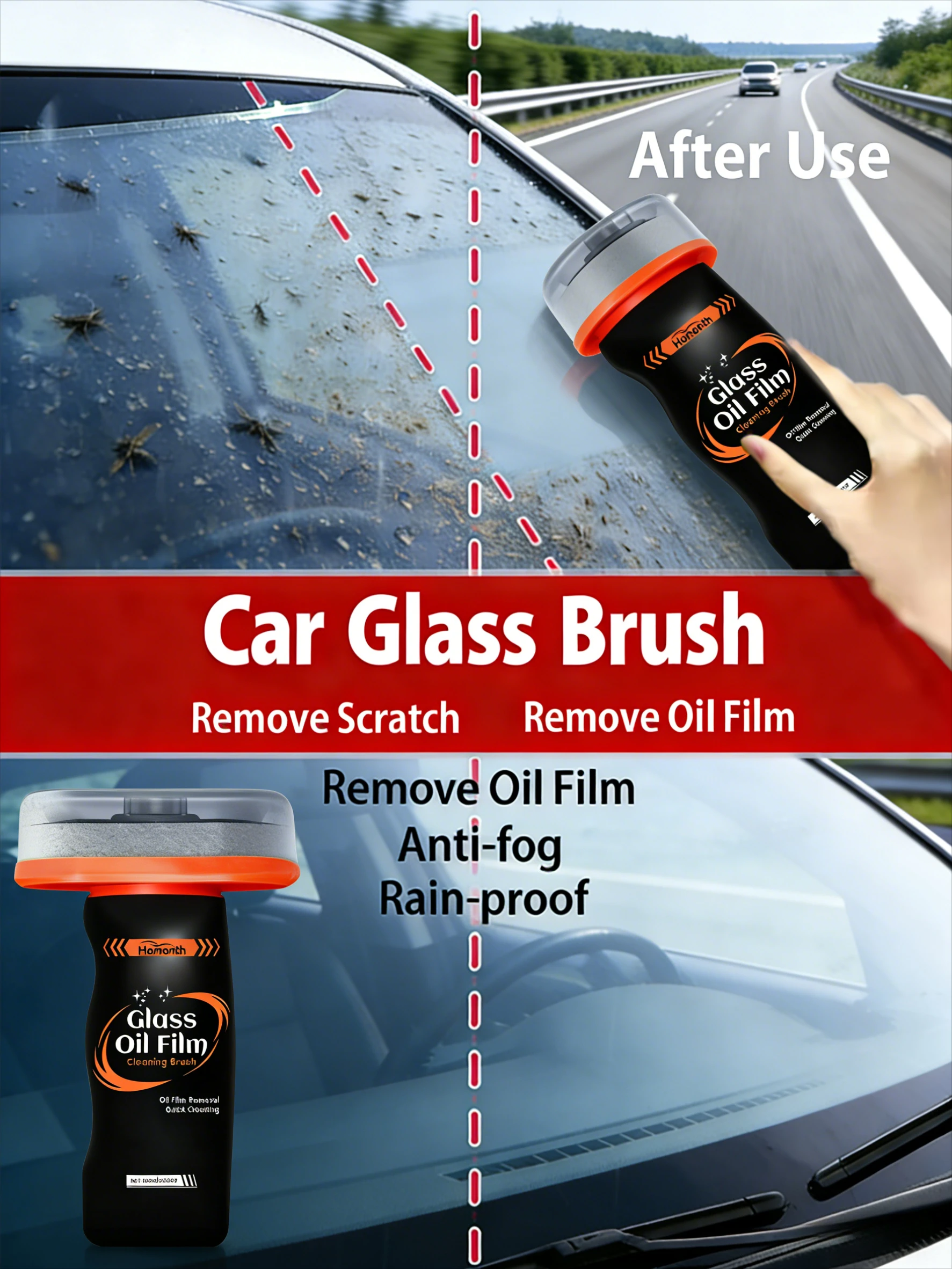 

Щетка для удаления масляных пятен с автомобильных стекол, без запаха, долговечная, для очистки лобового стекла автомобиля