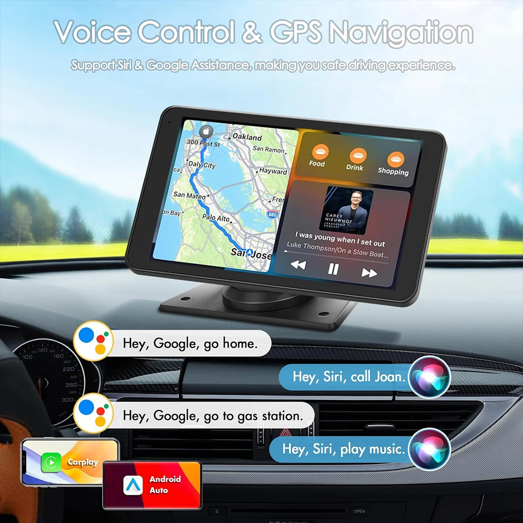 ABS Screen Car Stereo With Bluetooth For Easy Access To Music Calls And Messages Car Play