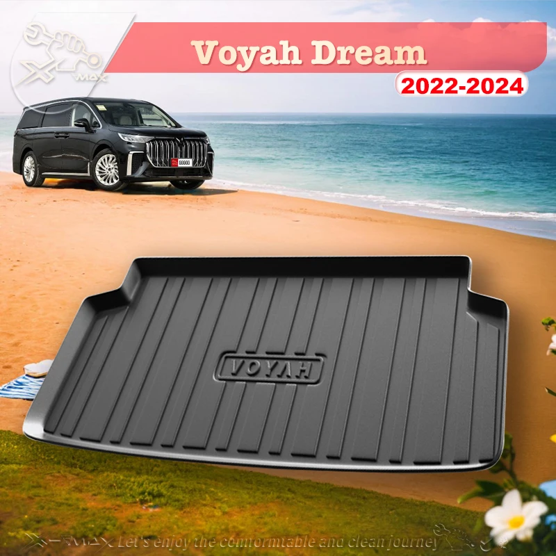 For Voyah Dream 2022-2024 Custom Fit Car Trunk Mat All Season Black Cargo Mat 3D Shaped Laser Measured Trunk Liners