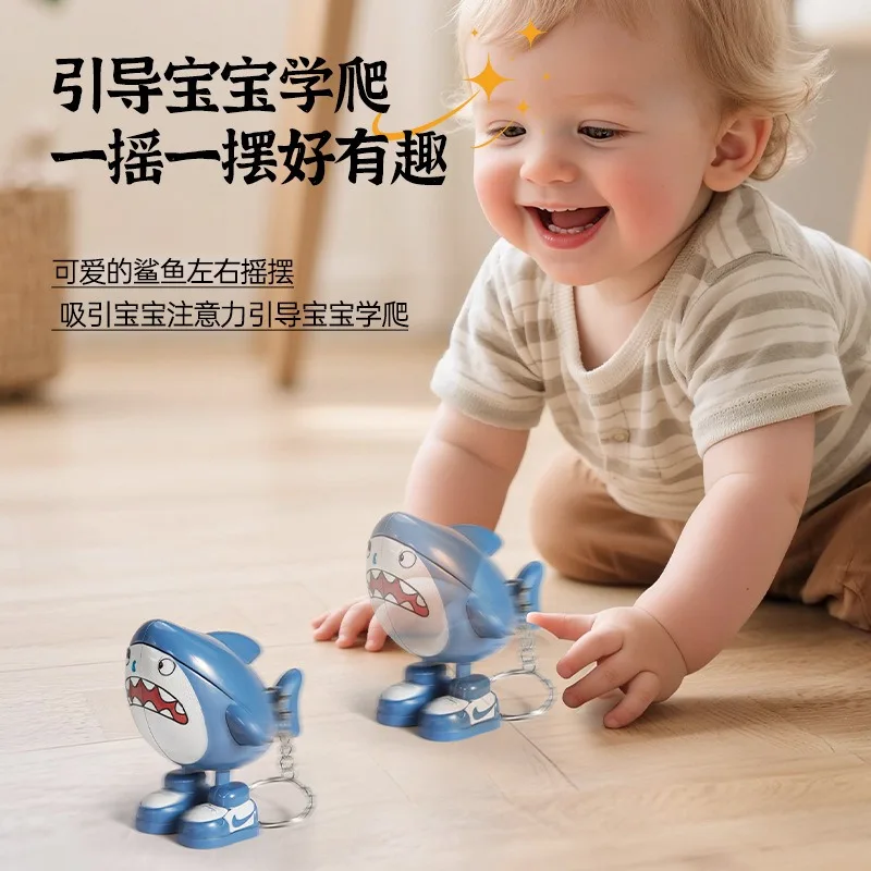 Klokwerk haai zwaaiend speelgoed opwindbaar cartoon grappige haai sleutelhanger hanger creatief decompressie klein speelgoed