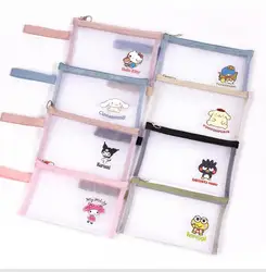 Sanrio trasparente Mesh Hello Kitty Pekkle Kero Kero Keroppi Girl Makeup Bag articoli da toeletta custodia multifunzione astuccio