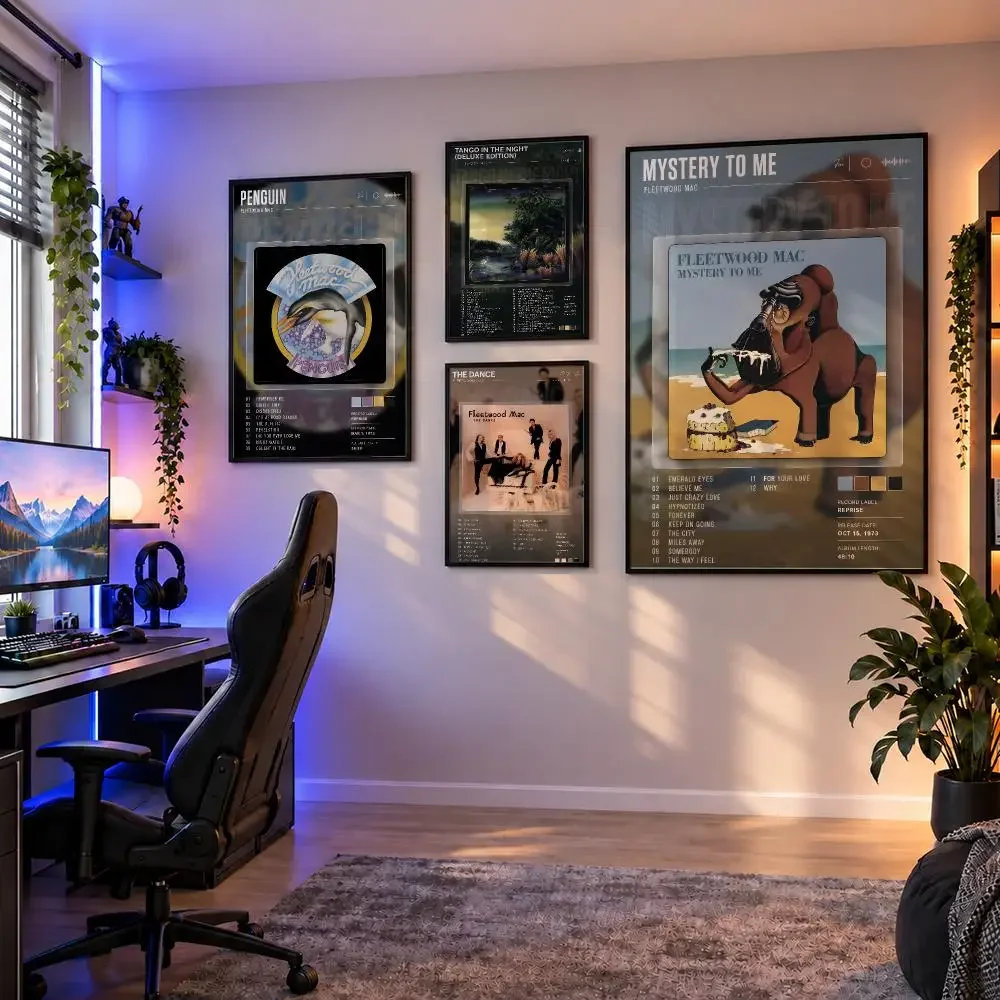 Band Fleetwood Mac Stevie Nicks Rumours Poster Wall Art PP Waterproof HD Self Adhesive Modern Home Decor Living Room Apartment