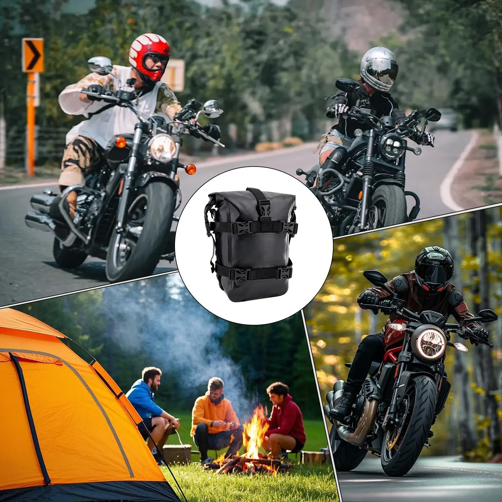 Motorcycle Tool Bag Large Capacity Motorbike Storage Duffel Motorbike Side Bag For Short Trips Travel Adventures Urban Commuting