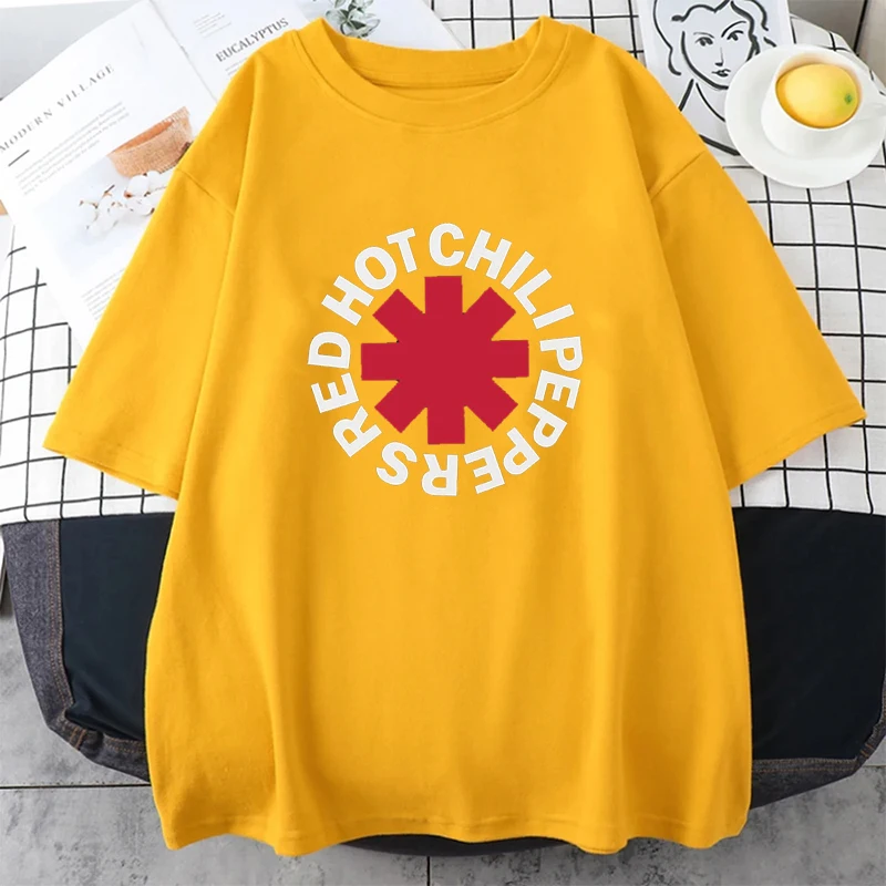 Red Hot Chili Peppers Vintage Distresed Asterisk Tshirt Donna Uomo Streetwear Manica corta Moda casual O-Collo Top in cotone