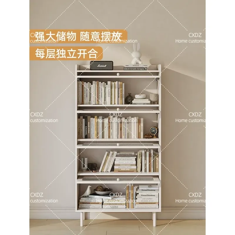 Cream wind DIY combination chest cabinet household bedroom cabinet living room dust bookcase storage large capacity storage
