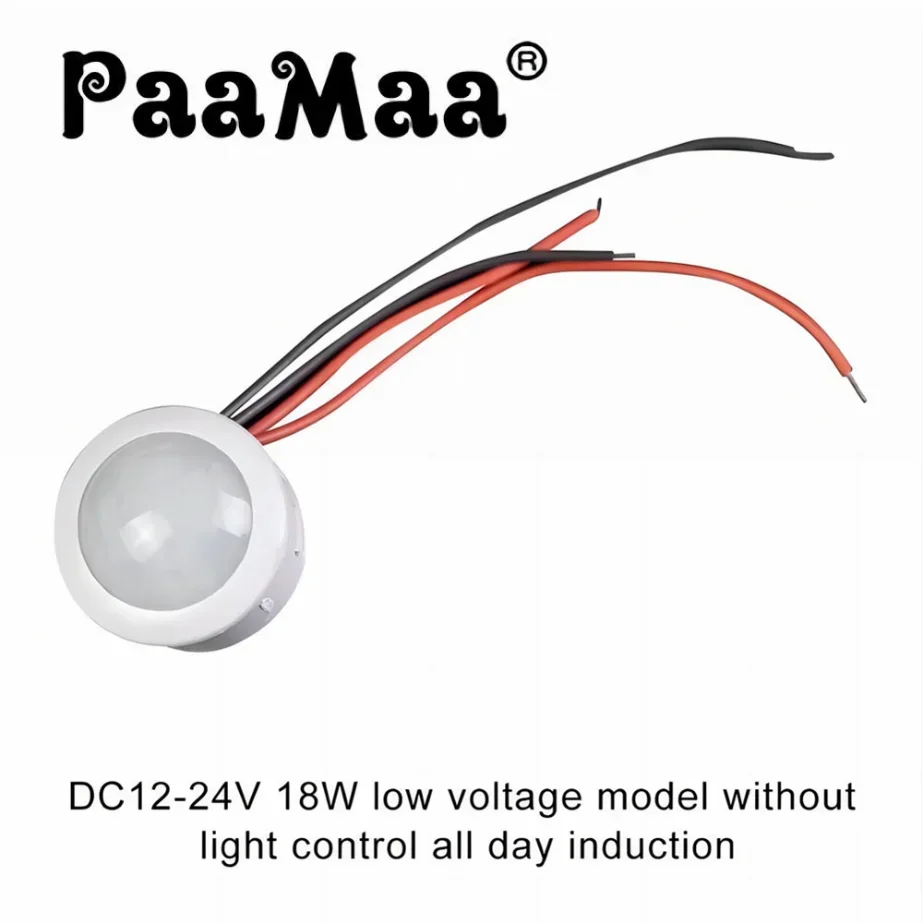 PaaMaa DC 12V 24V PIR Infrared Motion Automatic Sensor Detector Smart IR Light Switch  Human Body Induction Indoor Outdoor Lamp