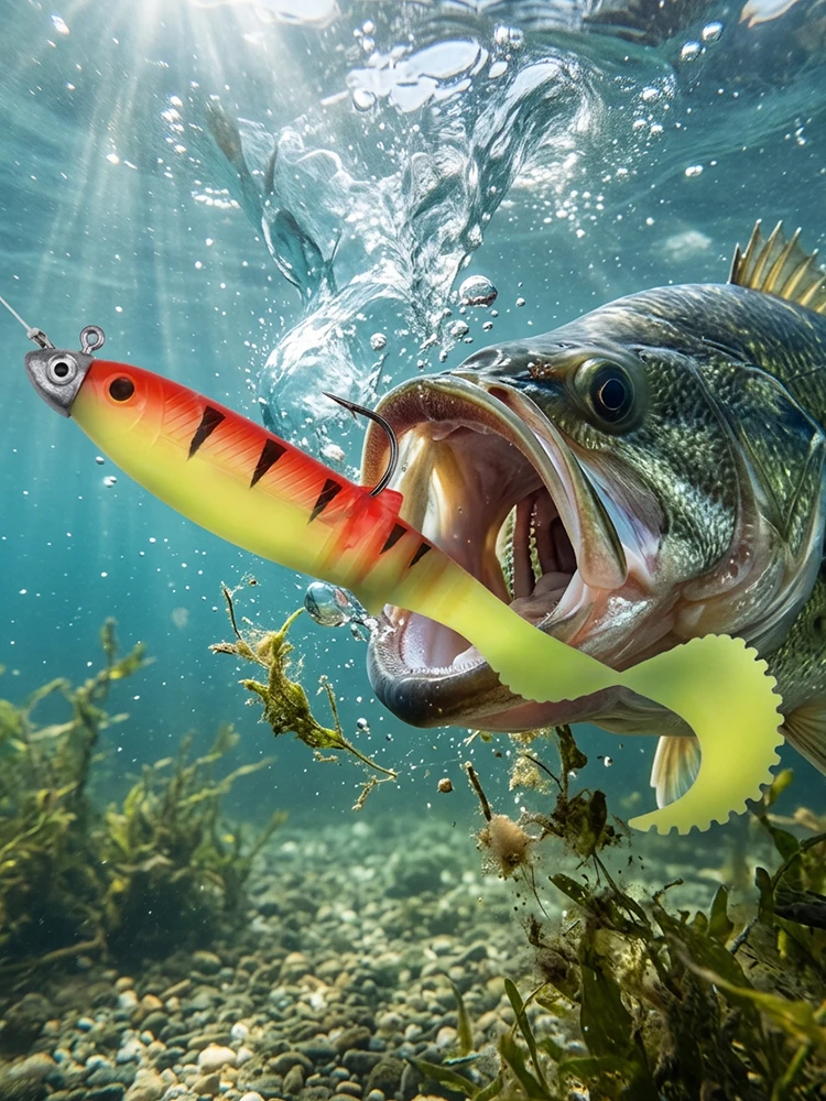 Przynęta wędkarska MEREDITH, miękka przynęta typu shad, silikonowa przynęta 70mm 90mm 110mm, miękka przynęta typu cannibal, zakrzywione wobblery, swimbait, sztuczna przynęta. — 2