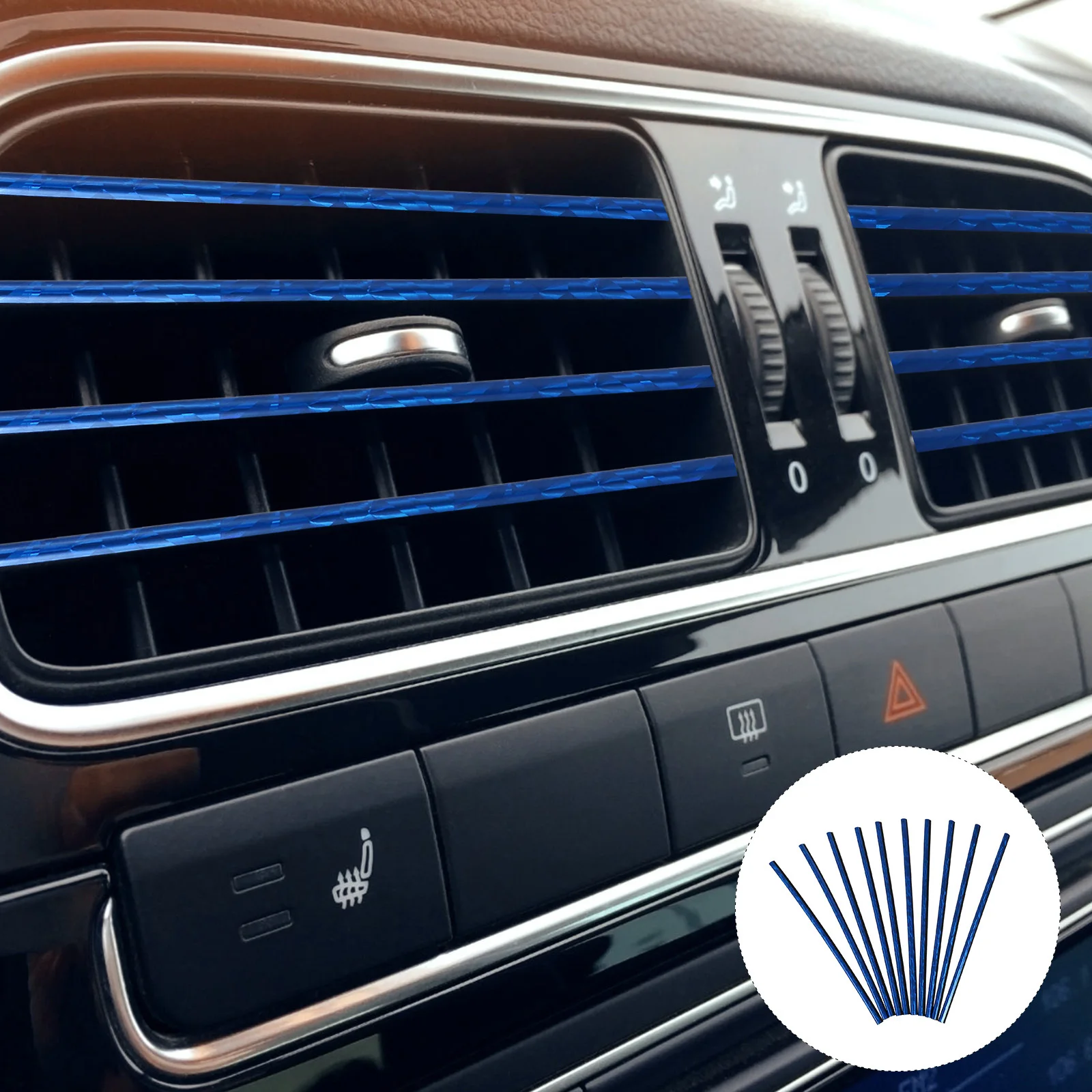 

10Pcs Auto Car Vent Outlet Clip Trim Rhinestone Decorative U Shape Strip Moulding Air Conditioning Interior Car Decorative
