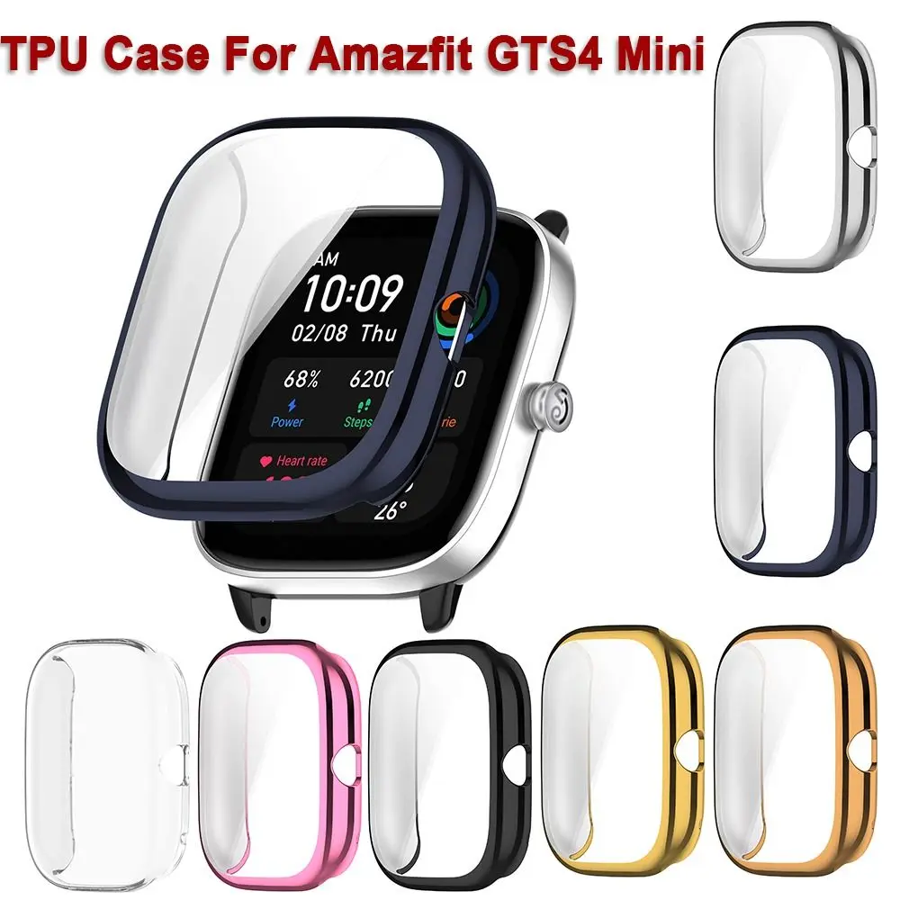 

Soft TPU Protective Cover For Amazfit GTS4 Mini Case Full Coverage Protection Shell For Amazfit GTS4 Mini Screen Protector