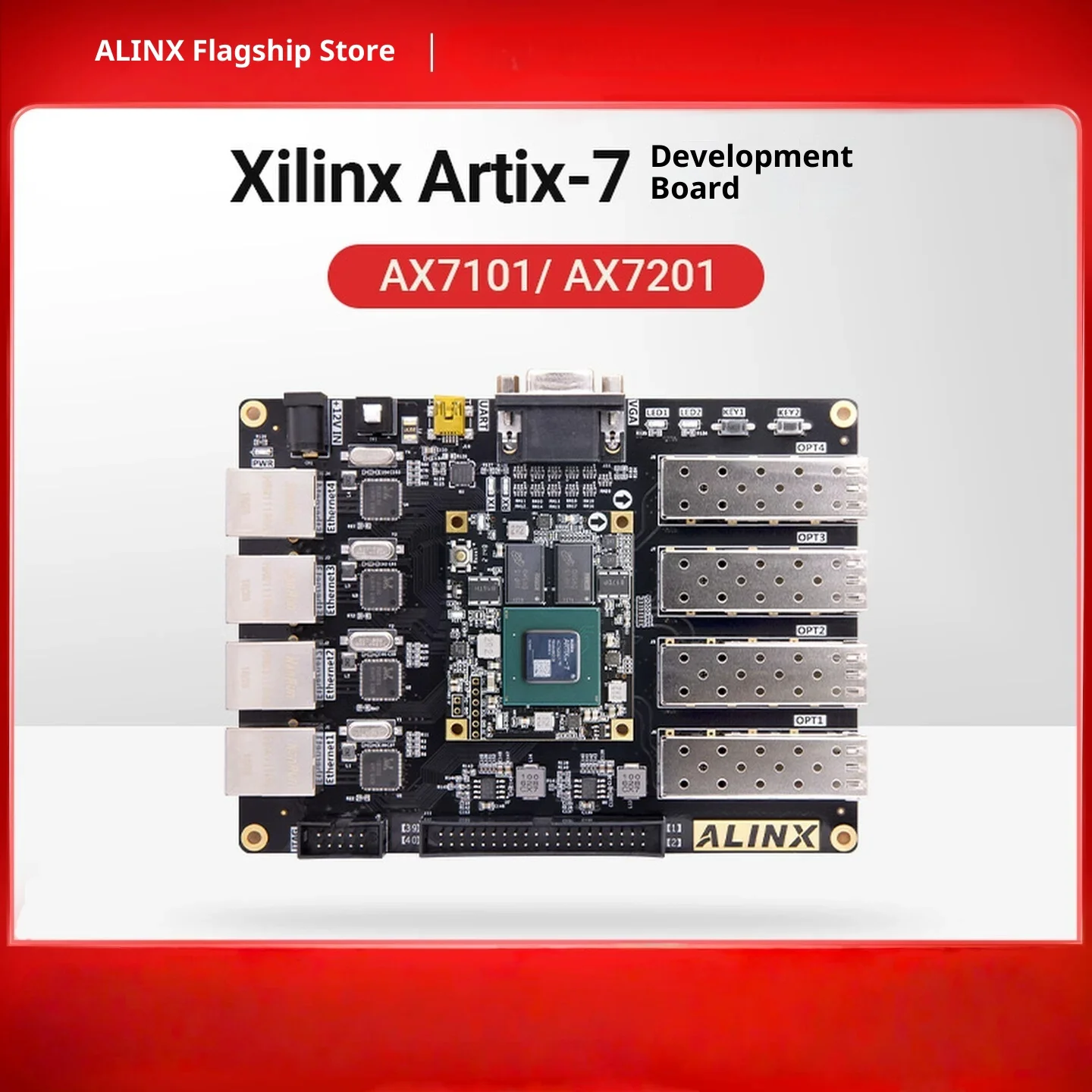 ALINX Black Gold AX7101 FPGA Development Board Xilinx Artix7 A7 XC7A100T Fiber Optic Ethernet