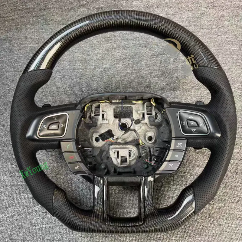 For Range Rover Evoque (With Paddle Shifters Holes) Customized 100% Real Carbon Fiber Steering Wheel