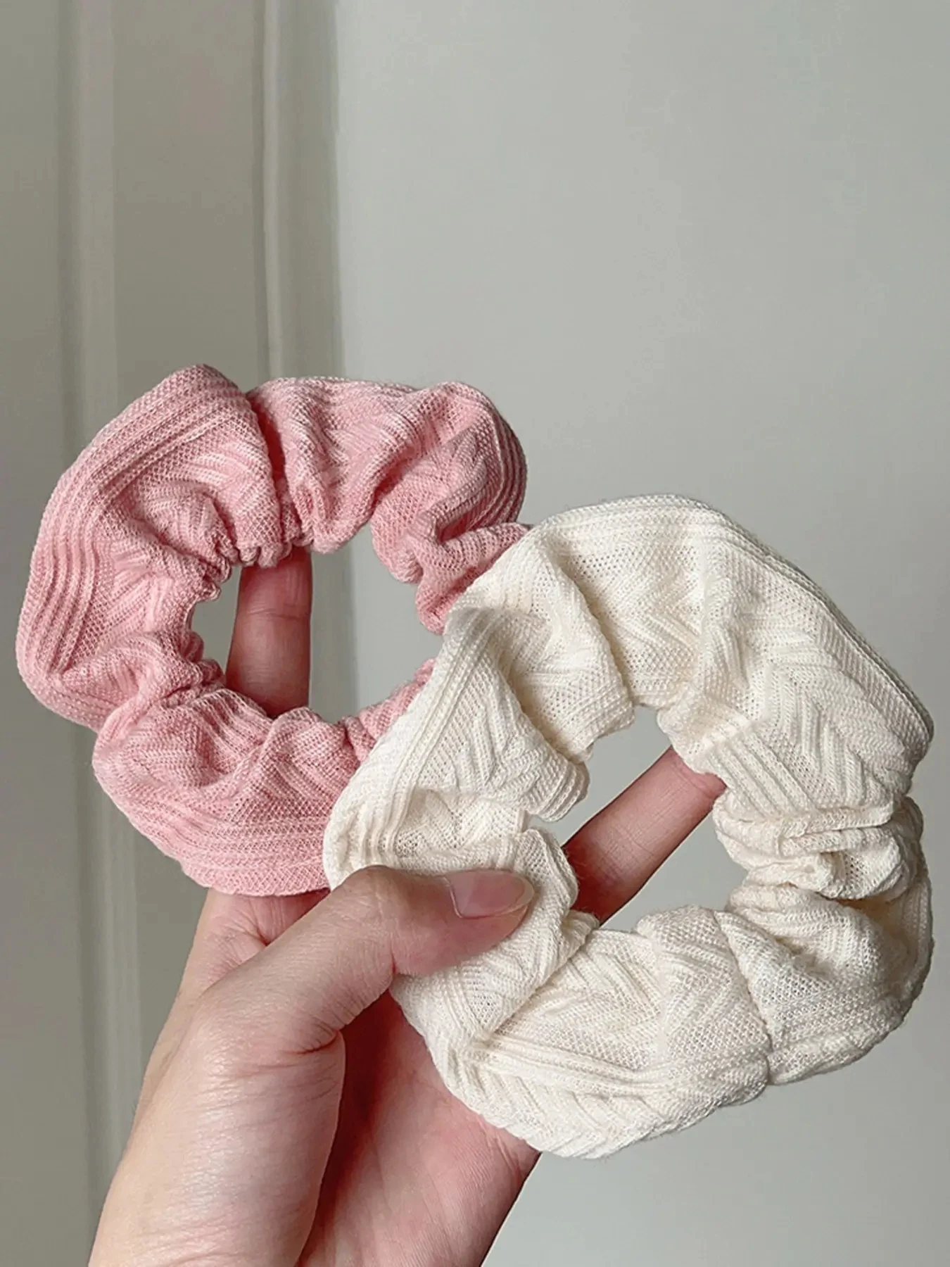 Anillo de intestino grueso tejido de felpa multicolor, 5 uds., para coleta y moño diarios en otoño e invierno