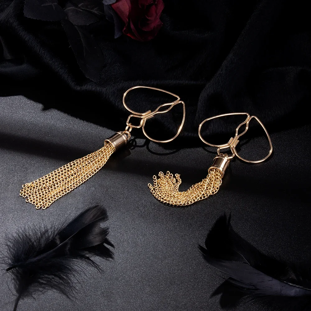 القلب الحلمة المشابك مع شرابة الجنس قابل للتعديل مقاطع الجسم غير ثقب المجوهرات للنساء والأزواج اكسسوارات sexeul couple18 +