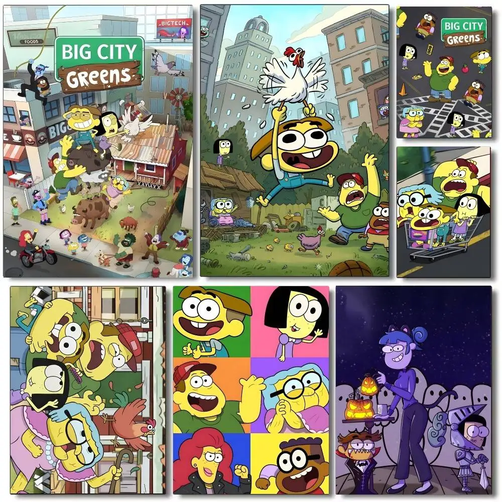 

B-Big City Greens Poster DIY Vintage Movie Poster Wall Art Painting Study Stickers Wall Painting