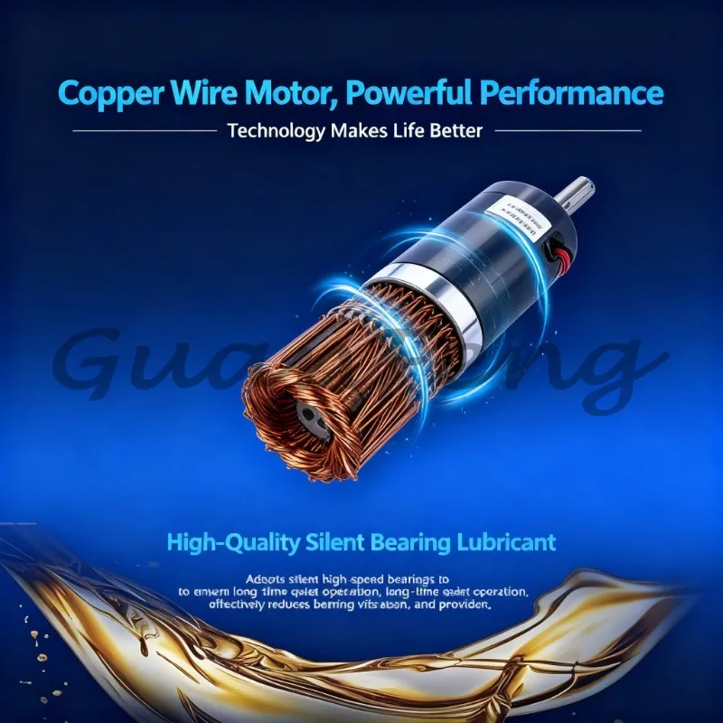 24V DC brushed, gear motor ZGX50RHH, low-speed and high-torque geared motor suitable for DIY automatic drive parts