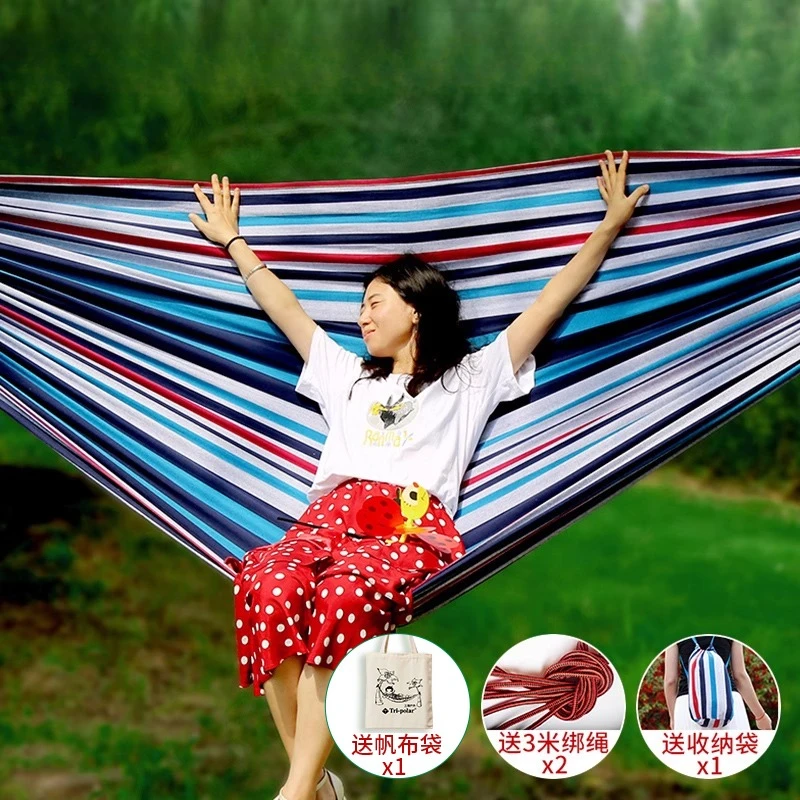 Hammock Outdoor Adult Thickened Anti-Rollover Outdoor Indoor Double Canvas Household Children's Parent-Child Swing