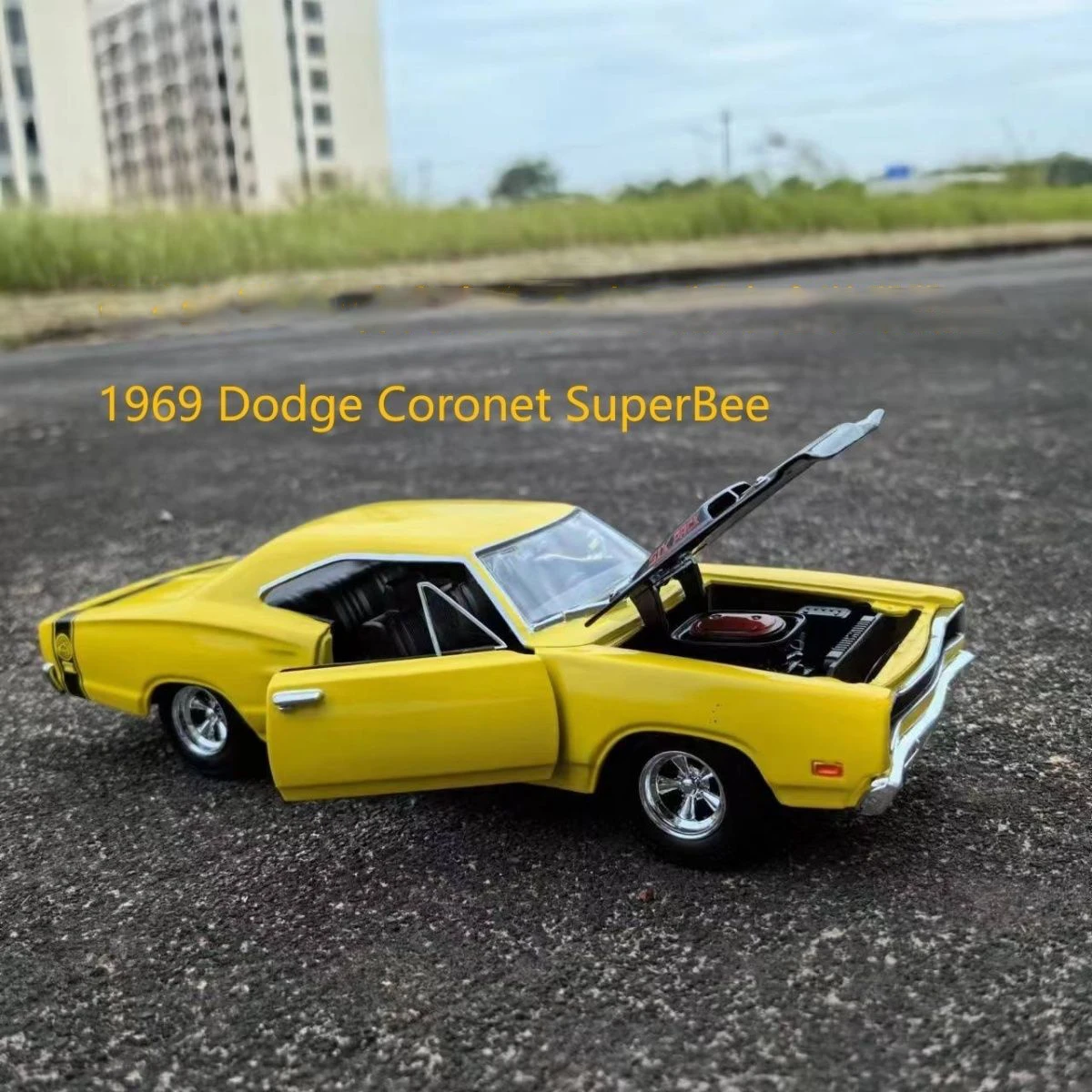 1:24 Dodge Coronet SuperBee 1969 diecast per auto in lega e veicoli giocattolo modello di auto modello in scala in miniatura giocattoli per auto per