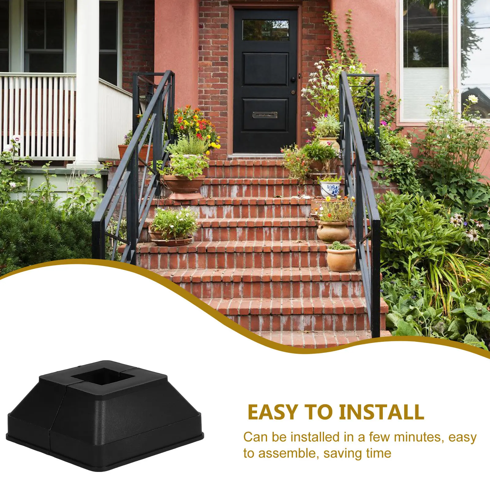 8pcs Post Skirt Cover Plastic Foot End Cap For Railing Fence Trim Mounting Plate Pvc Fence Bracket Decking Post