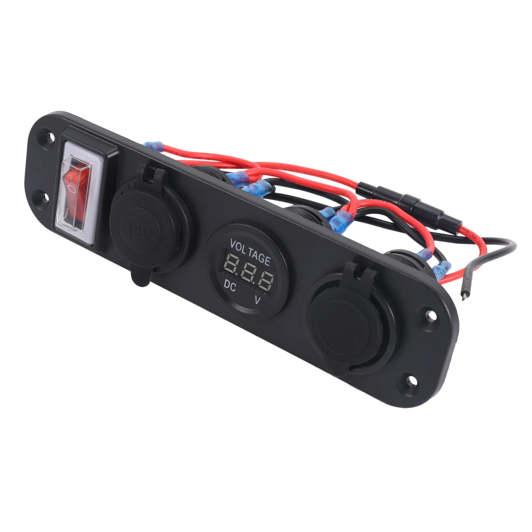 4 in 1 Dual QC3.0 Power Charger C-Igarette Lighter Socket Digital Voltmeter with Rocker Switch&Smart Bluetooth Control