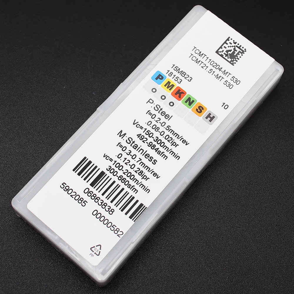 TCMT110204 MT 530 insertos de torneado de Material Cermet de alta calidad, herramientas de torno de Metal CNC, inserto de carburo adecuado para corte de acero