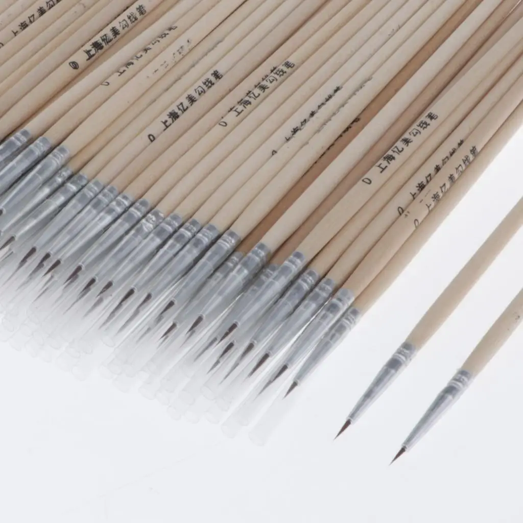 Nylon-Pinsel mit runder, spitzer Spitze und Holzgriff, Kunstwerkzeug-Set für professionelles Aquarellzeichnen und Kunsthandwerk