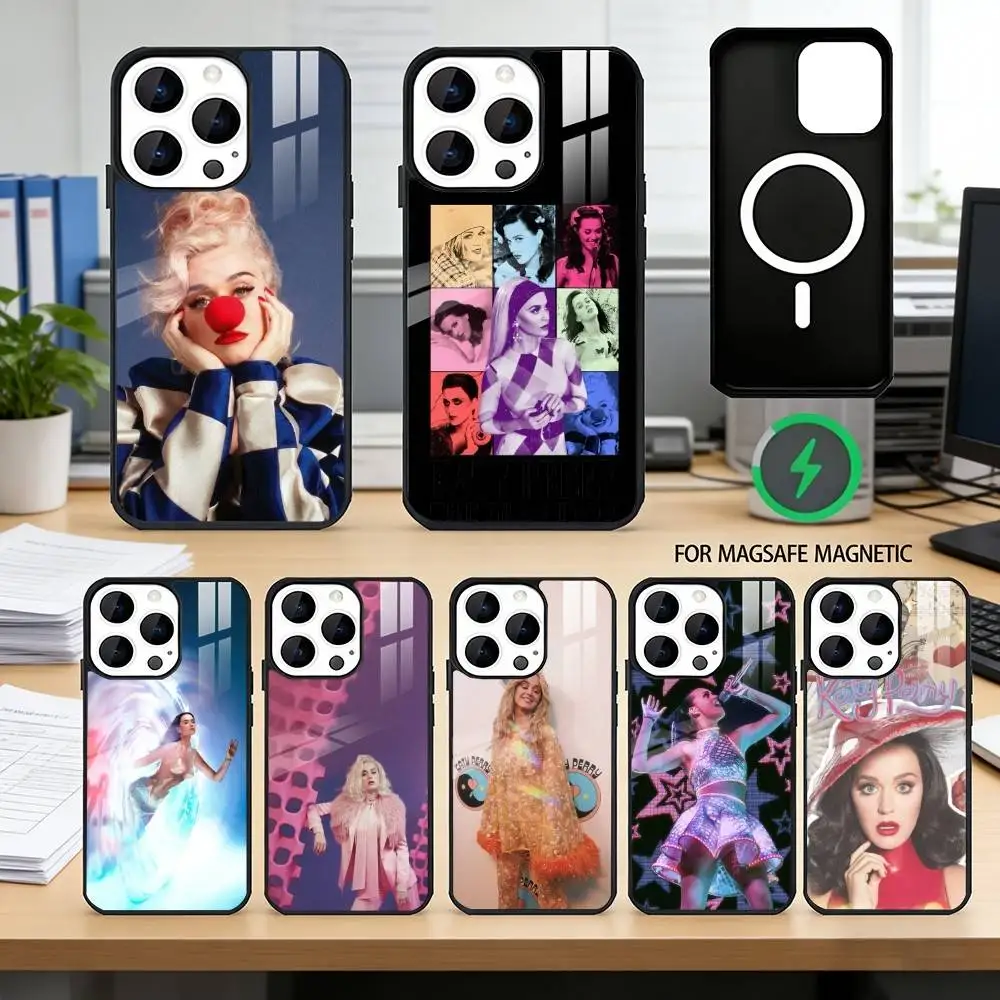 

K-Katy Perry Singer Phone Case For iPhone17,16,15,14,13,12,11 Plus,Pro Magnetic with Magsafe Wireless Charging