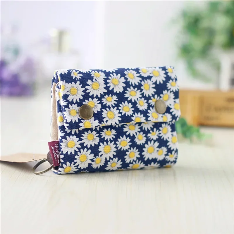 1szt New Canvas Cartoon Totoro Cat Printed Flower Dog Women Short Wallet Cute Mini Money Key Bag Coin Pocket Purse for Children