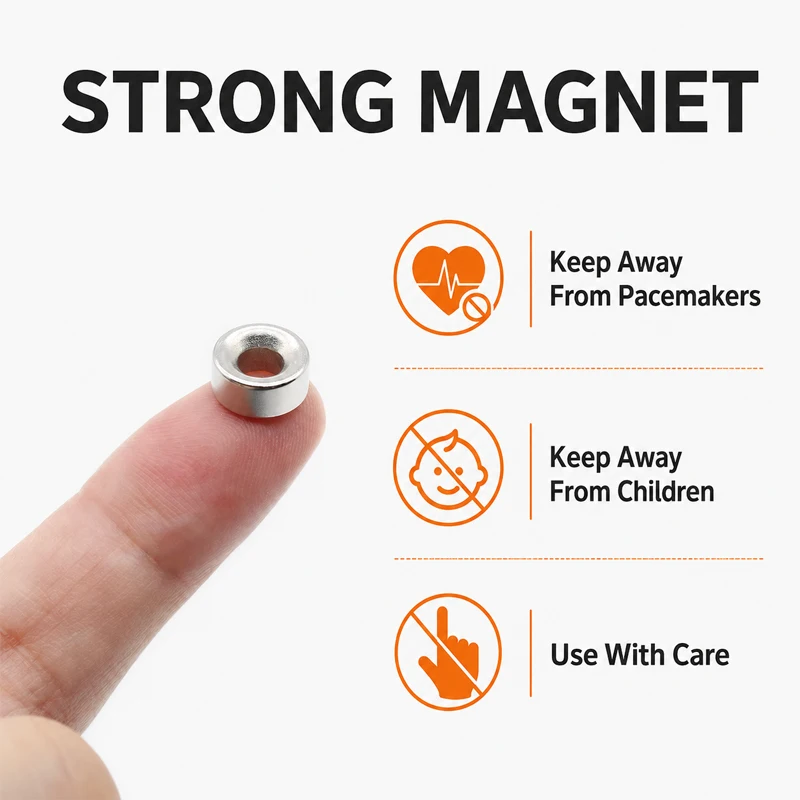 Senkbohrung-Ringmagnet N52 Superstarker Neodym-Scheibenmagnet mit Loch Runder Magnet für Küchenschränke, Werkzeugaufbewahrung – Detail 3