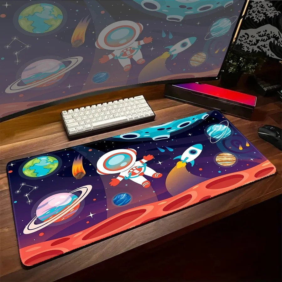 Large Colorful Mouse Pad Astronaut Kawaii Accessories Desk Mat Pads Keyboard Gaming Mat XXL Pc Gamer Office Setup Mousepads