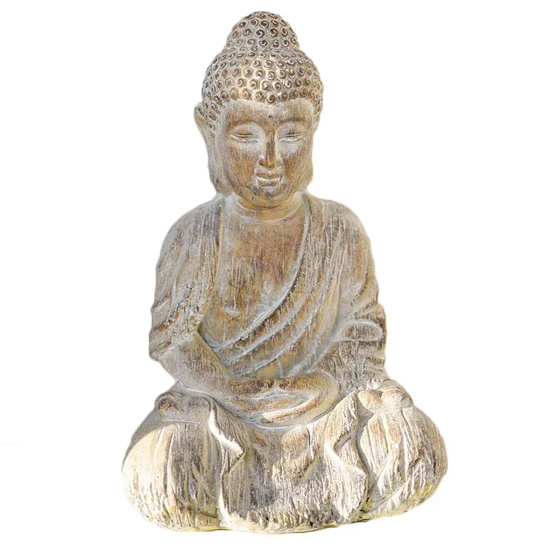 Garden Buddha Flower Pot Creative Outdoor Chinese Wood-like Carving Zen Garden Balcony Decoration Decoration Landscape