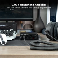 Fosi Audio Q4 Mini stéréo USB Gaming DAC et amplificateur de casque adaptateur de convertisseur Audio pour maison/ordinateur de bureau alimenté/haut-parleurs actifs 4