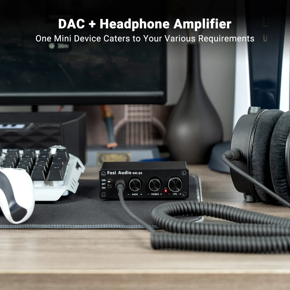 HIFI-AUDIO Q4 DAC デジタルオーディオ Fosi Audio Q4 Mini Stereo Gaming DAC & Headphone Amplifier