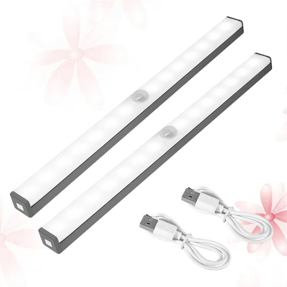 

2 pcs USB Charging LED Human Body Induction Lamp Motion Sensor Wardrobe Walkway Bathroom Energy Saving Night Light