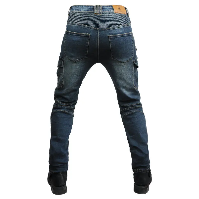 2024 New Motorcycle Jeans Men's Motorcycle Workwear Multi Bag Cycling Pants Zipper Casual Straight Leg Pants