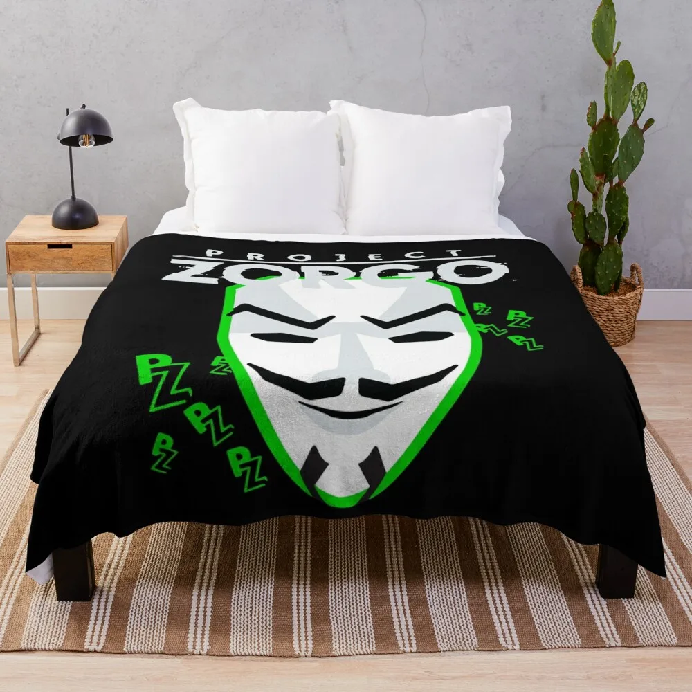 Cool Zorgo Anonymous Mask Coder Gift Lover Throw Blanket Stuffeds Loose wednesday Hairy Blankets