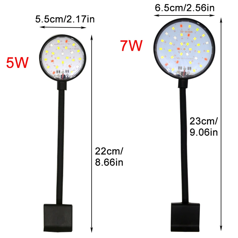 USB Aquarium LED Lamp Fish Tank Light Decor Aquatic Plant Multiple Modes Dimmable Lightness Full Spectrum Mini Clip Light 5V