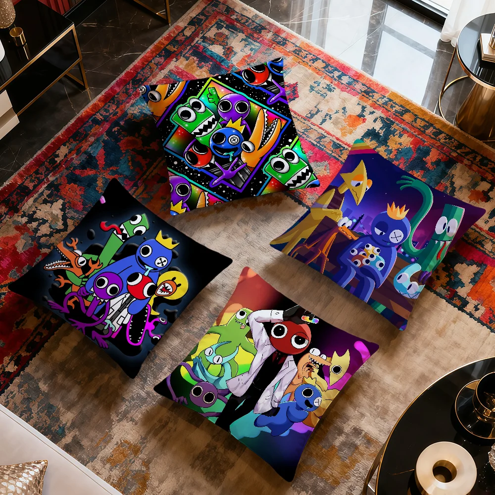 Funny Game Cute R-Rainbow F-Friends Soft Pillow Cover For Sofa Home Living Room Decor Protective Covers Hogar Pillowcase