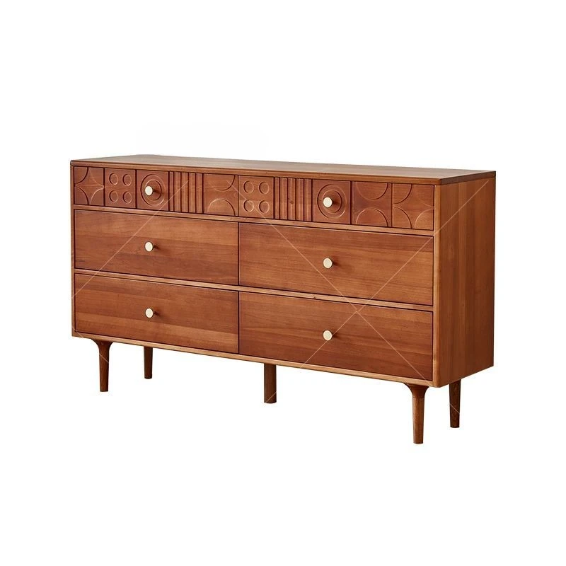 

Medieval solid wood chest cabinet, living room wall locker, bedroom drawer storage cabinet, French retro door cabinet