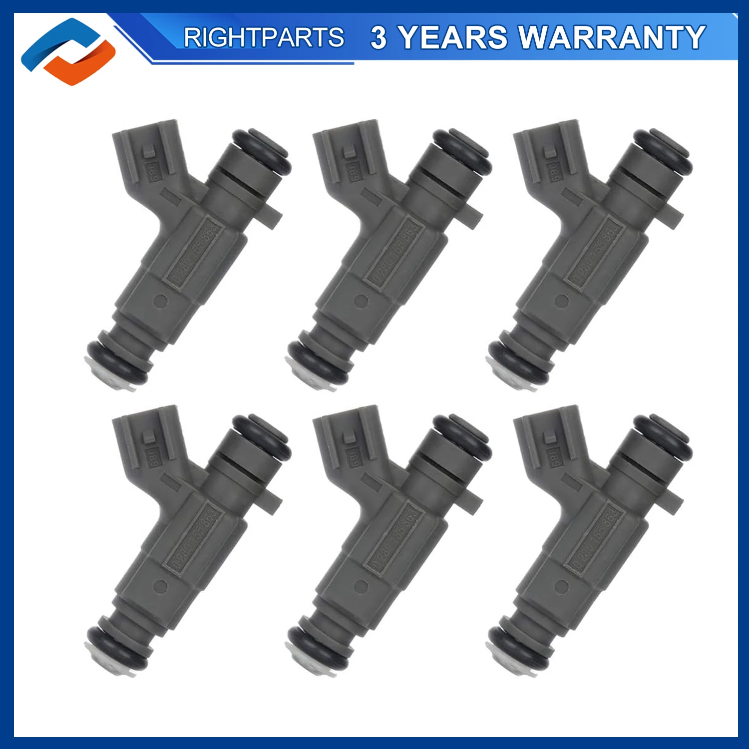 

6PCS 0280155863 New Fuel Injectors For Jaguar S-Type 3.0L 2000 2001 2002 2003 2004 2005 2006 2007