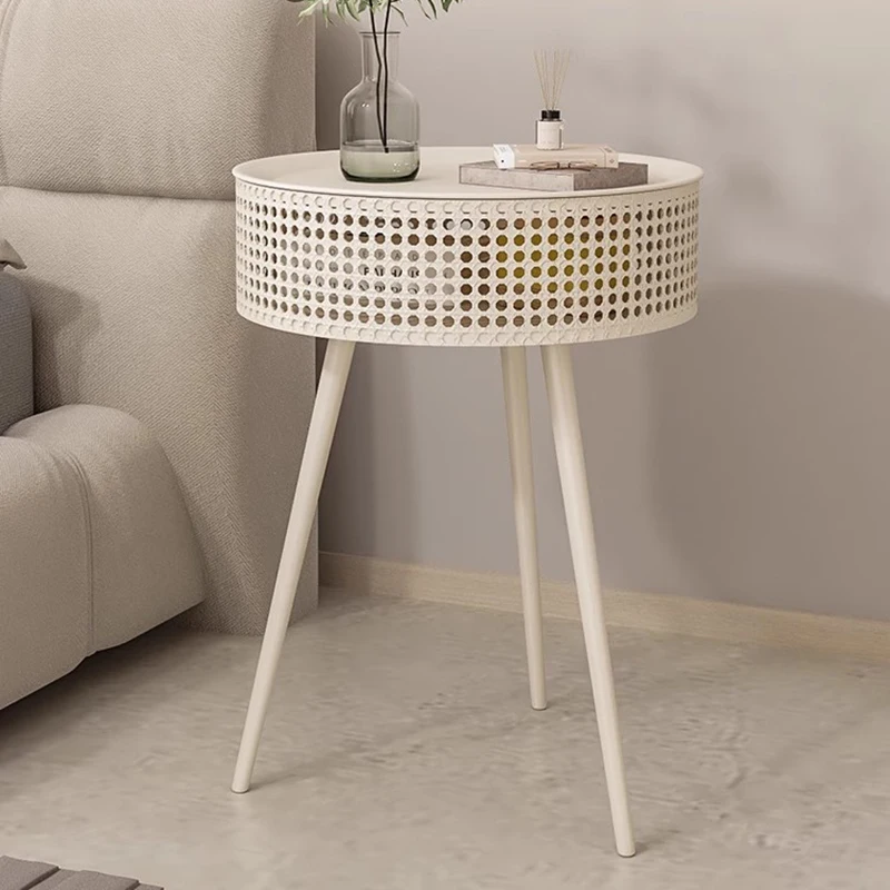 Minimalist Nordic Bedside Tables White Modern Round Small Bed Side Table Auxiliary Nachtkastje Bedroom Furniture MQ50CT