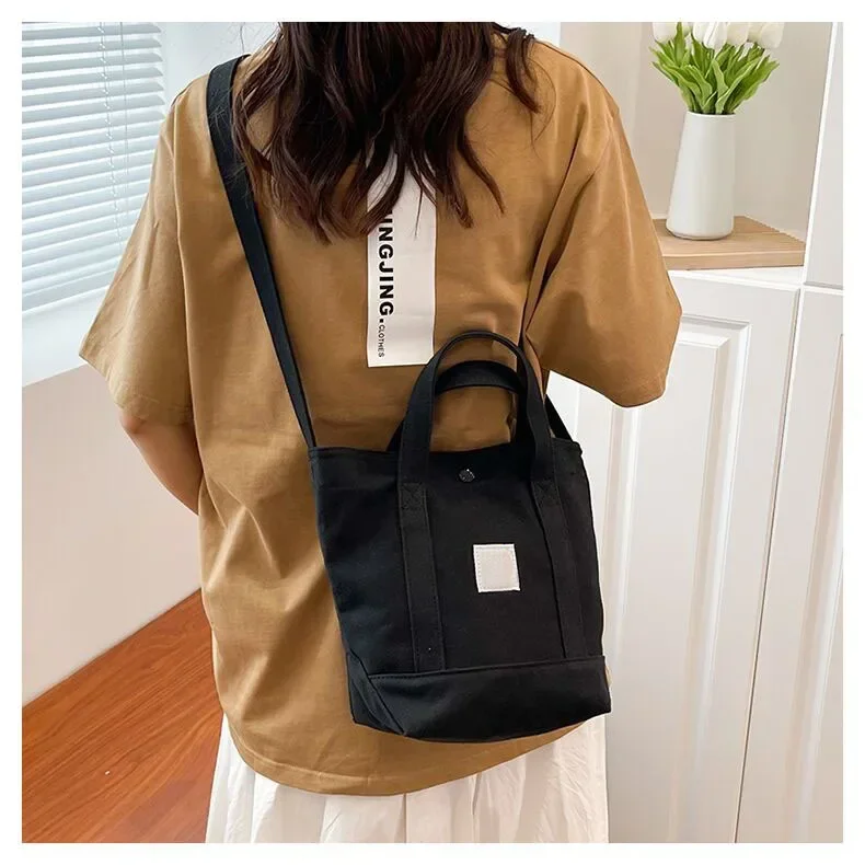 High Quality Beach Bag Popular Brands Plain Reusable Blank Canvas Tote Bag Leather Handles Fashionable Large Capacity Handbag