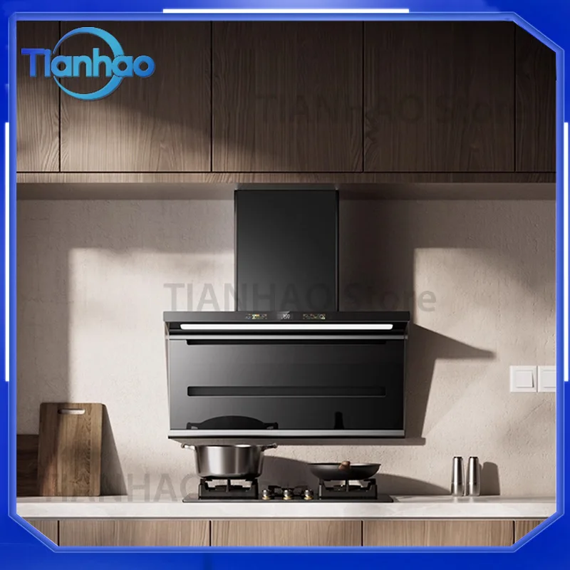 Smart 7-Shaped Range Hood for Household Use Large Suction Top Suction Silent Kitchen Exhaust Hood