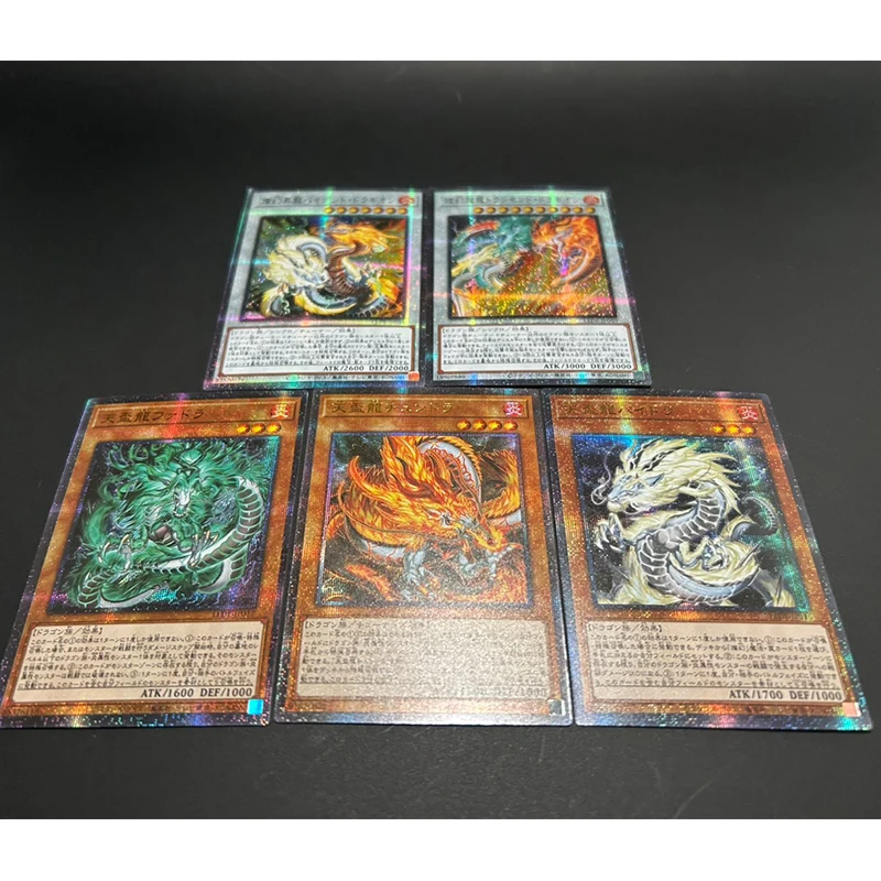 Yu-Gi-Oh Blue-Eyed White Dragon Red-Eyed Black Dragon Black Wizard Girl Flash Knife Ji DIY Collectible Cards Holiday Gifts