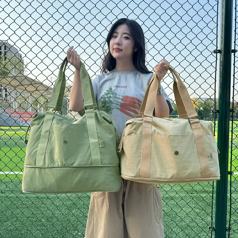 Foldable Expandable Sports Fitness Bag for Women Large Capacity Tote Travel Bag Suitable Handles Lightweight Luggage Bag