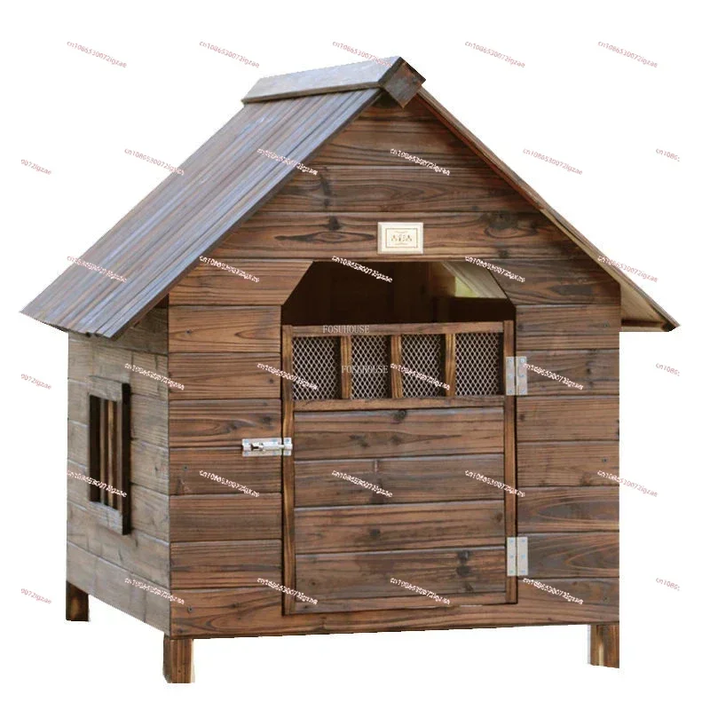 Four Seasons Universal Wooden Dog Houses Outdoor Rain-proof Kennel Dog Cage Luxury Small and Medium-sized Dog Villa Pet Supplies