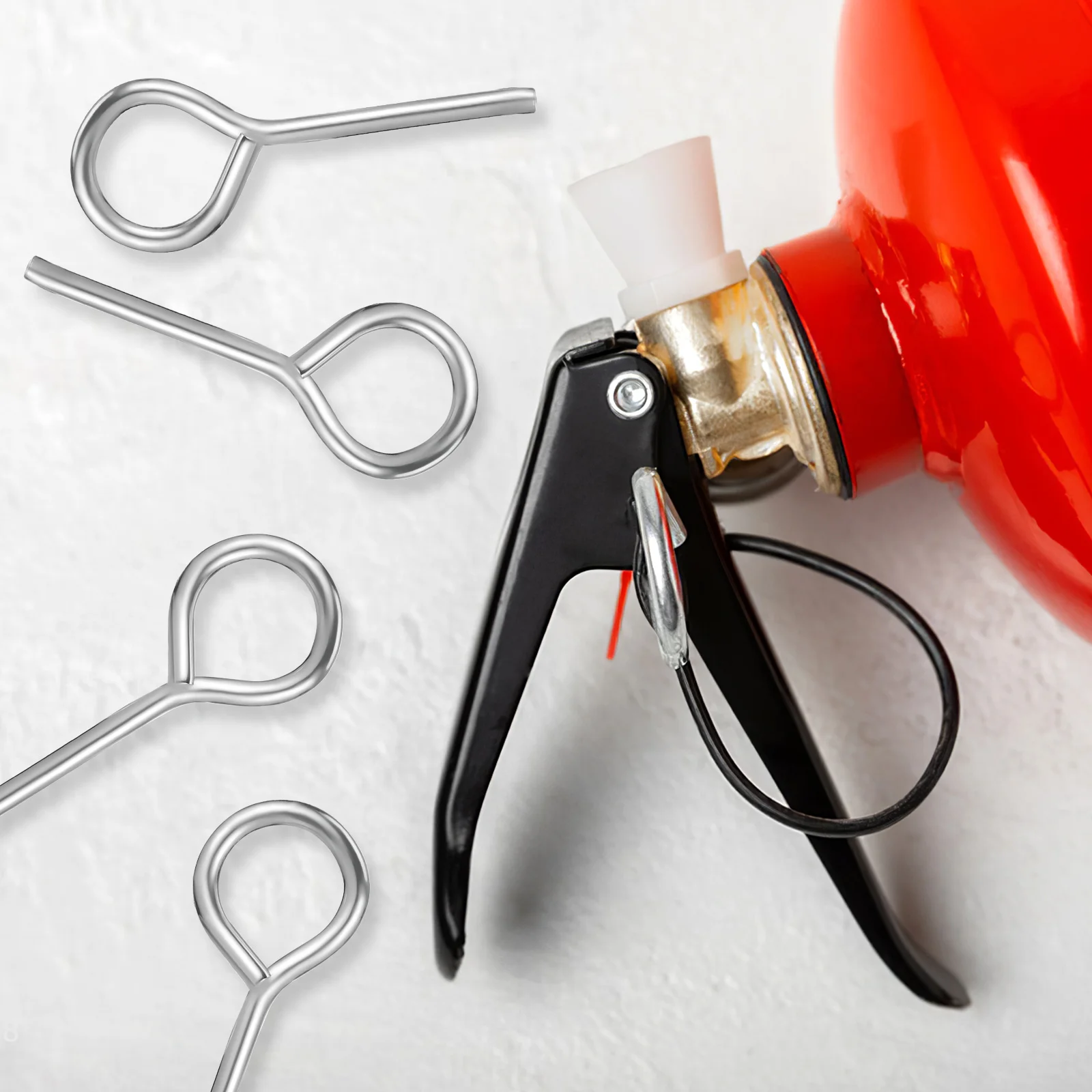 15 Sets Fire Extinguisher Safety Pins Red Seals Secure Latch Universal Holder Metal Retainer Replacement Parts